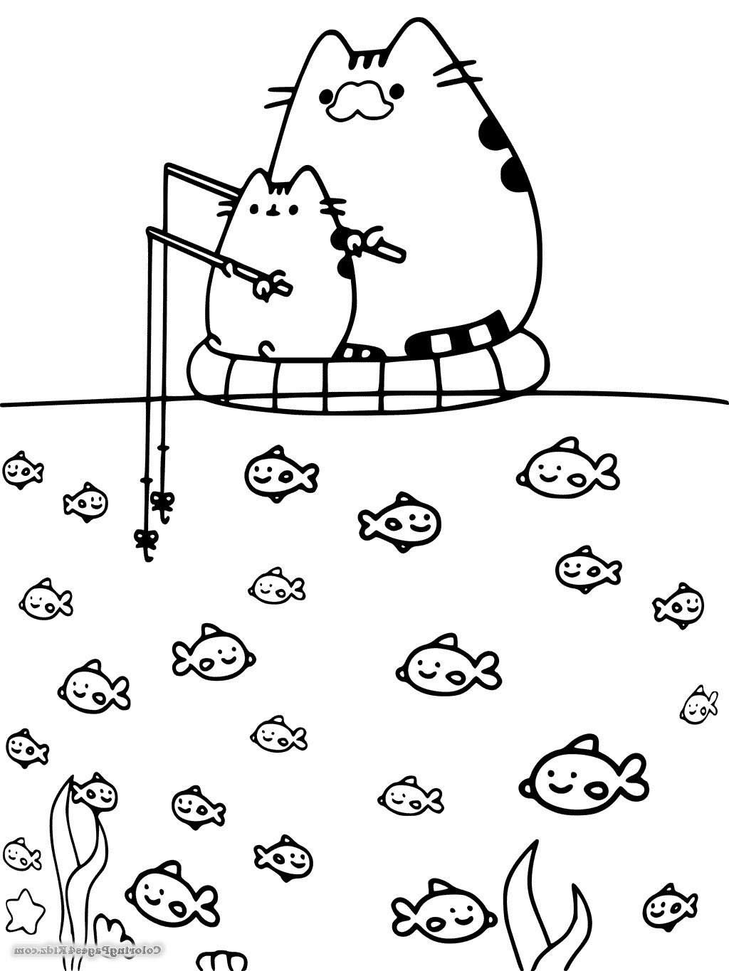 60+ Pusheen Coloring Pages Free Printable 32