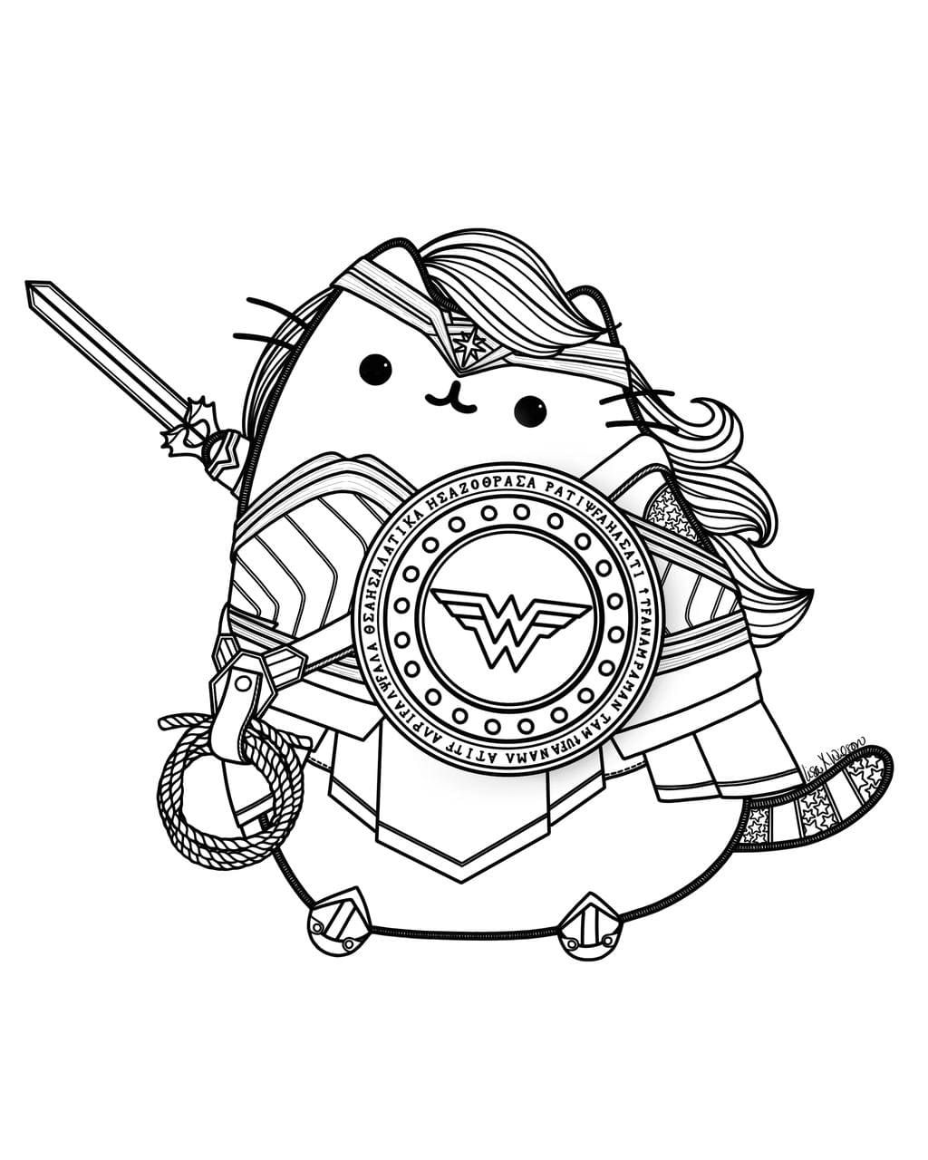 60+ Pusheen Coloring Pages Free Printable 34