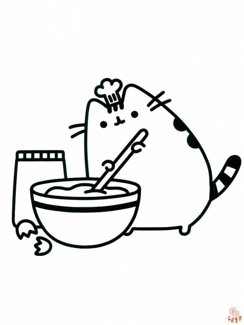 60+ Pusheen Coloring Pages Free Printable 37