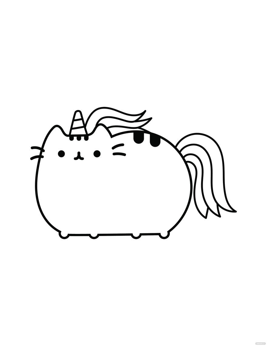 60+ Pusheen Coloring Pages Free Printable 42