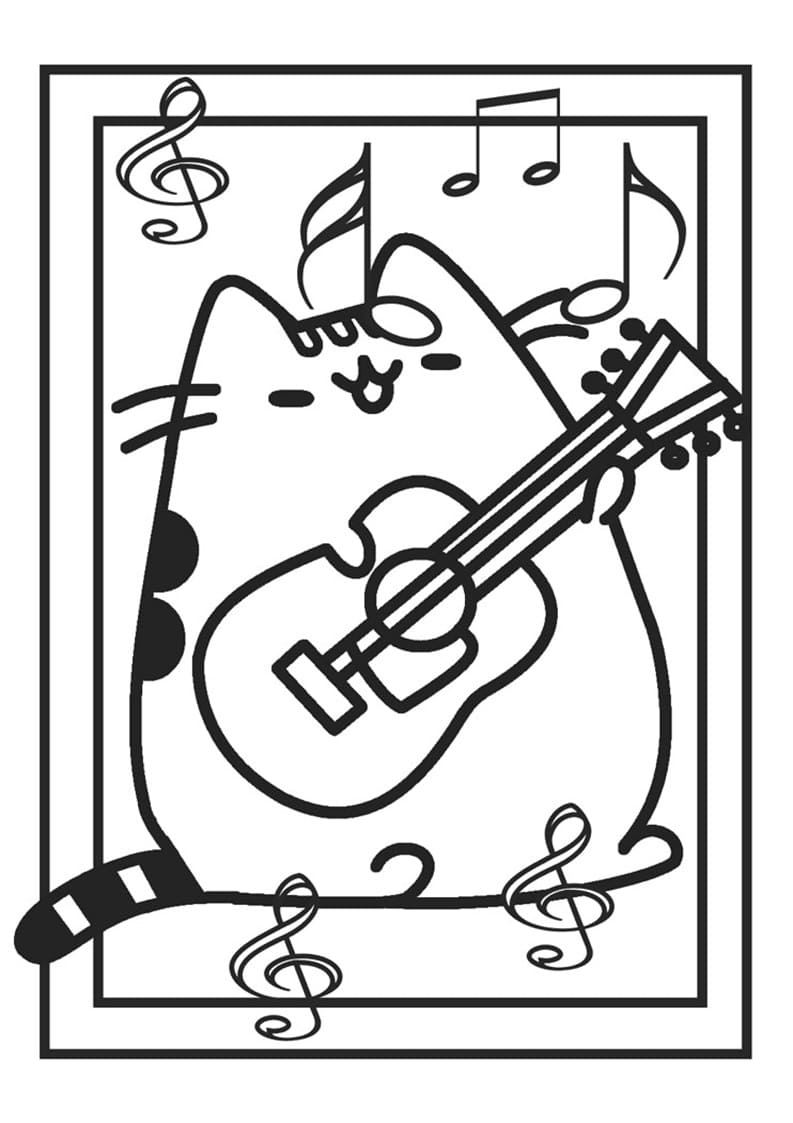 60+ Pusheen Coloring Pages Free Printable 46