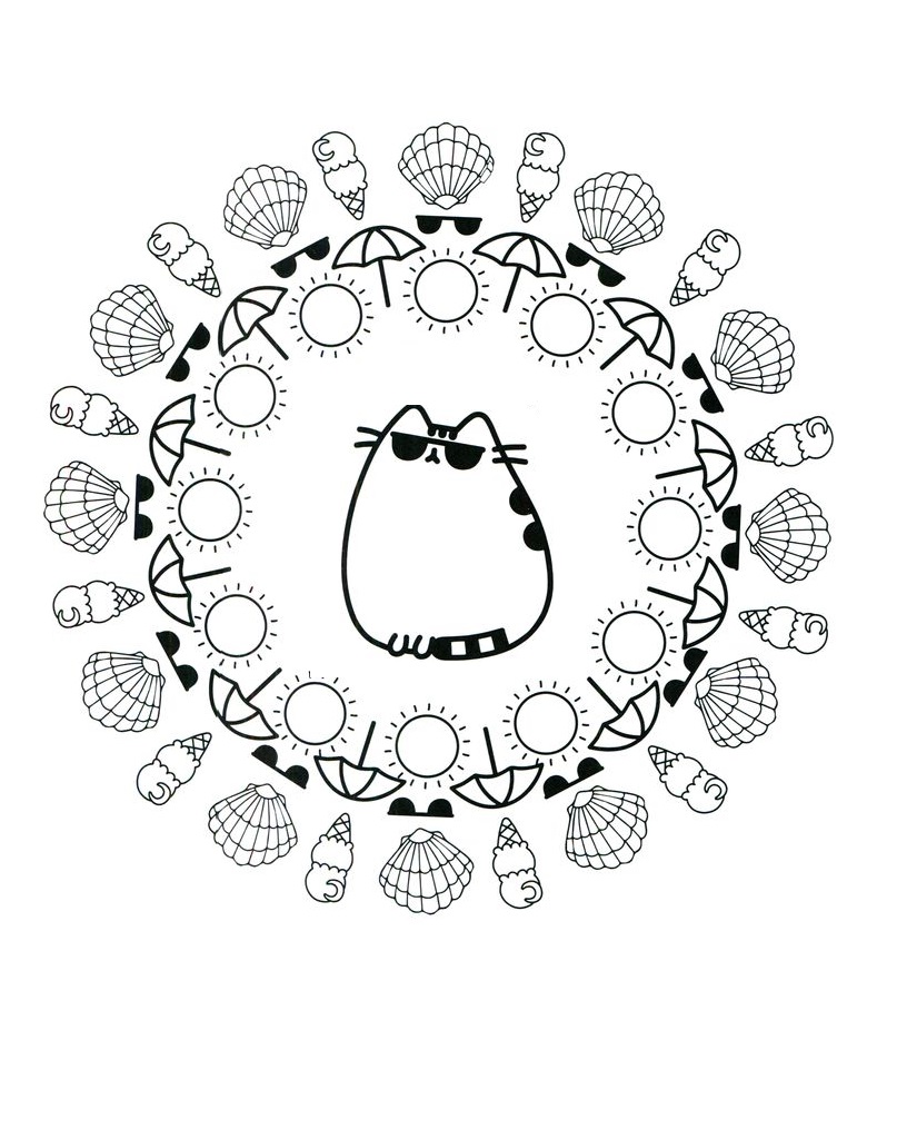 60+ Pusheen Coloring Pages Free Printable 50