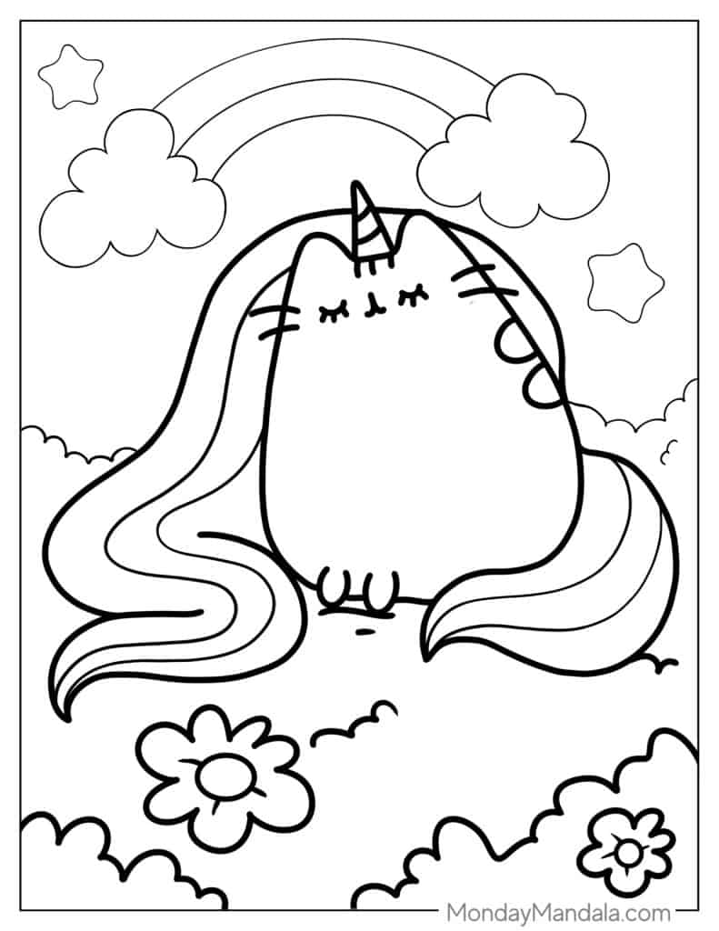 60+ Pusheen Coloring Pages Free Printable 56