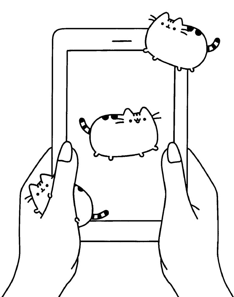 60+ Pusheen Coloring Pages Free Printable 58