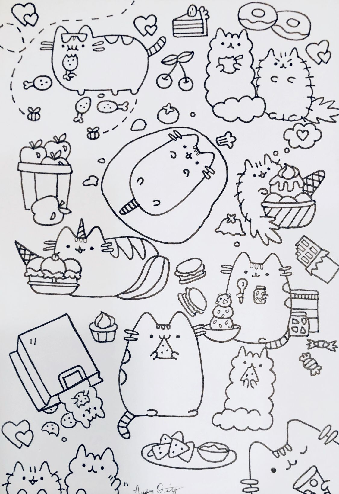 60+ Pusheen Coloring Pages Free Printable 59