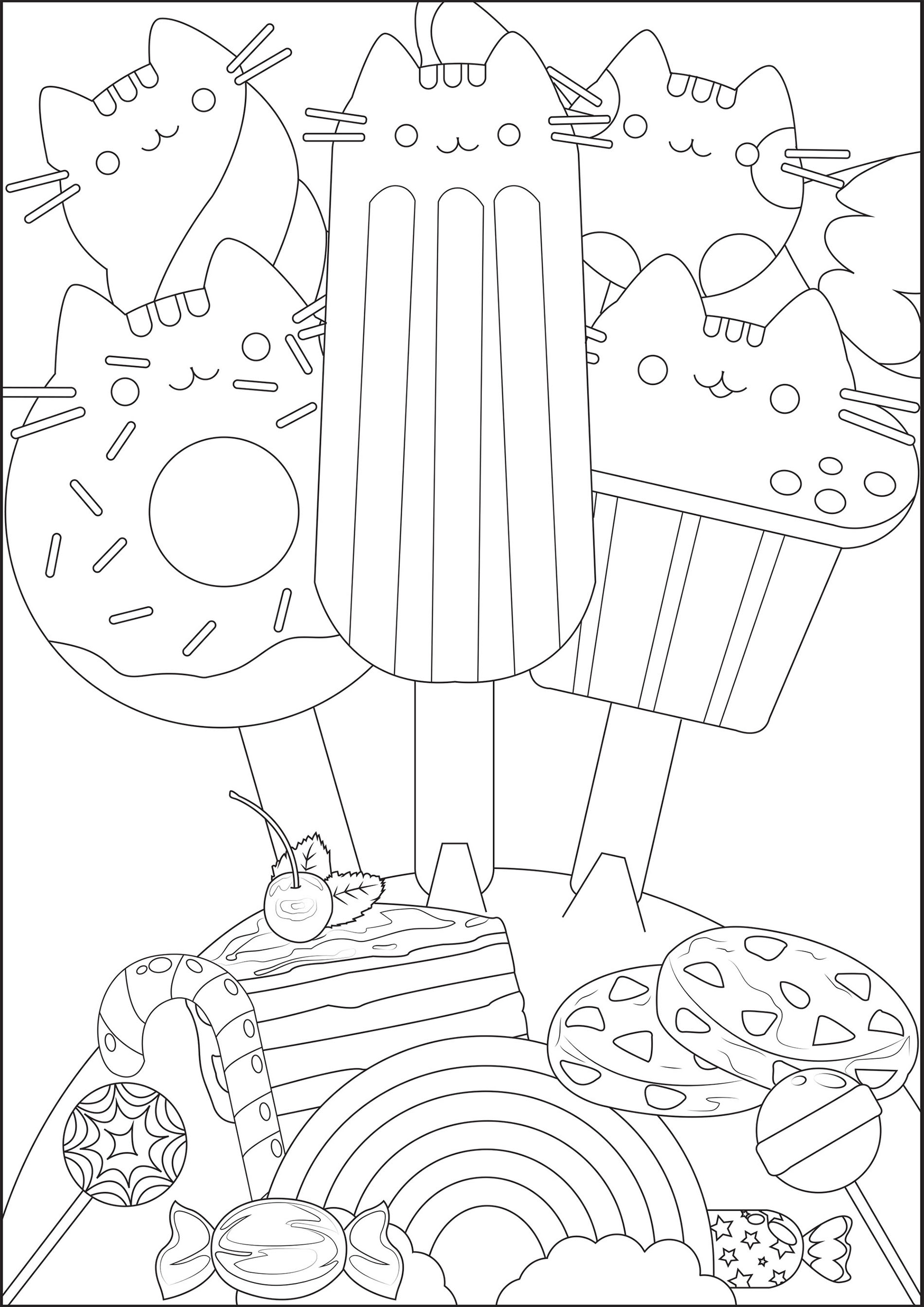 60+ Pusheen Coloring Pages Free Printable 6