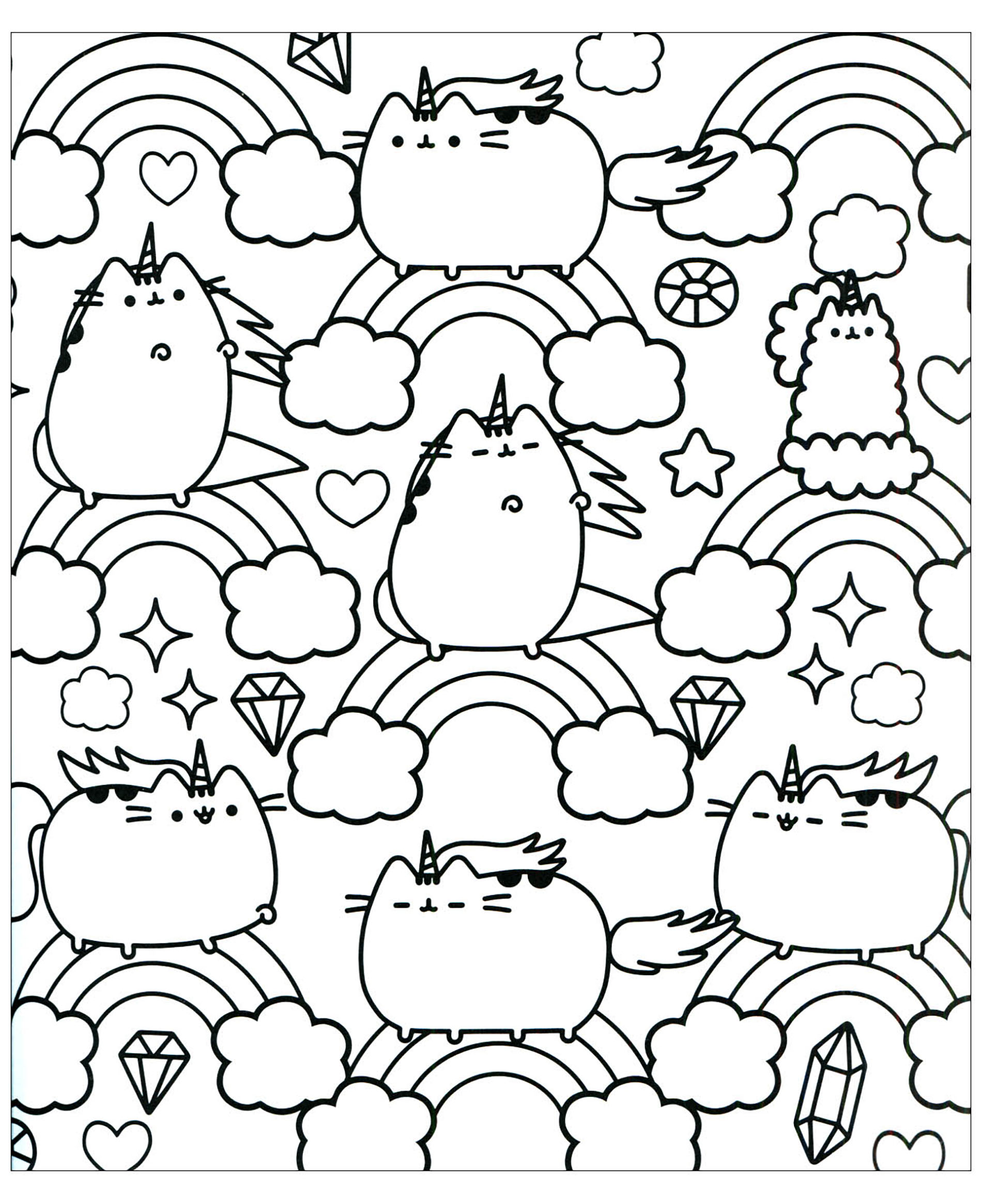 60+ Pusheen Coloring Pages Free Printable 9