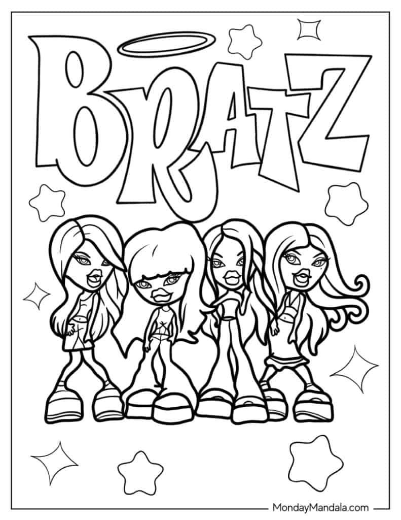 90+ Bratz Coloring Pages: Glamorous Coloring Fun 32