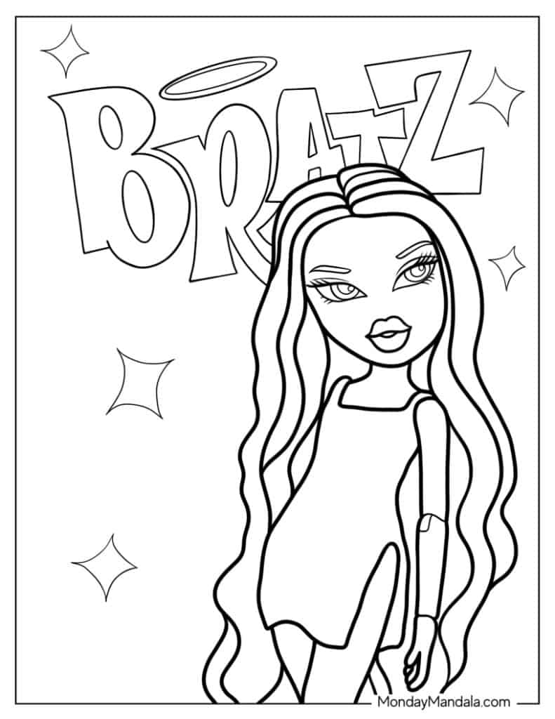 90+ Bratz Coloring Pages: Glamorous Coloring Fun 34