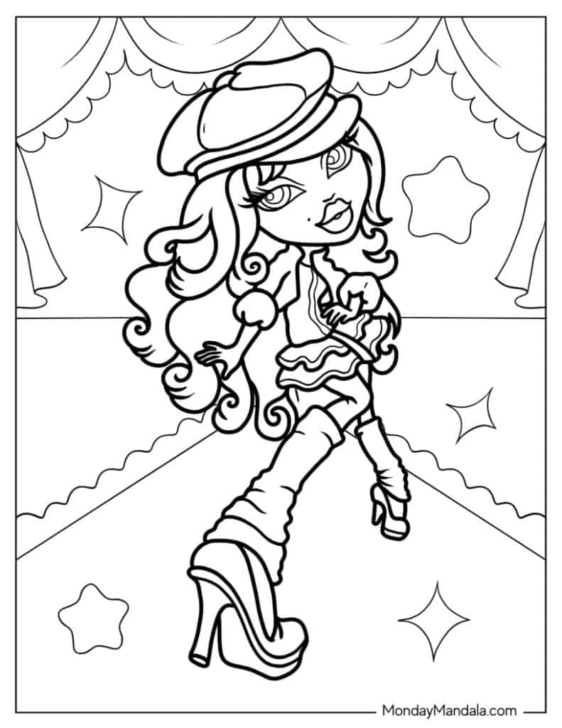 90+ Bratz Coloring Pages: Glamorous Coloring Fun 35