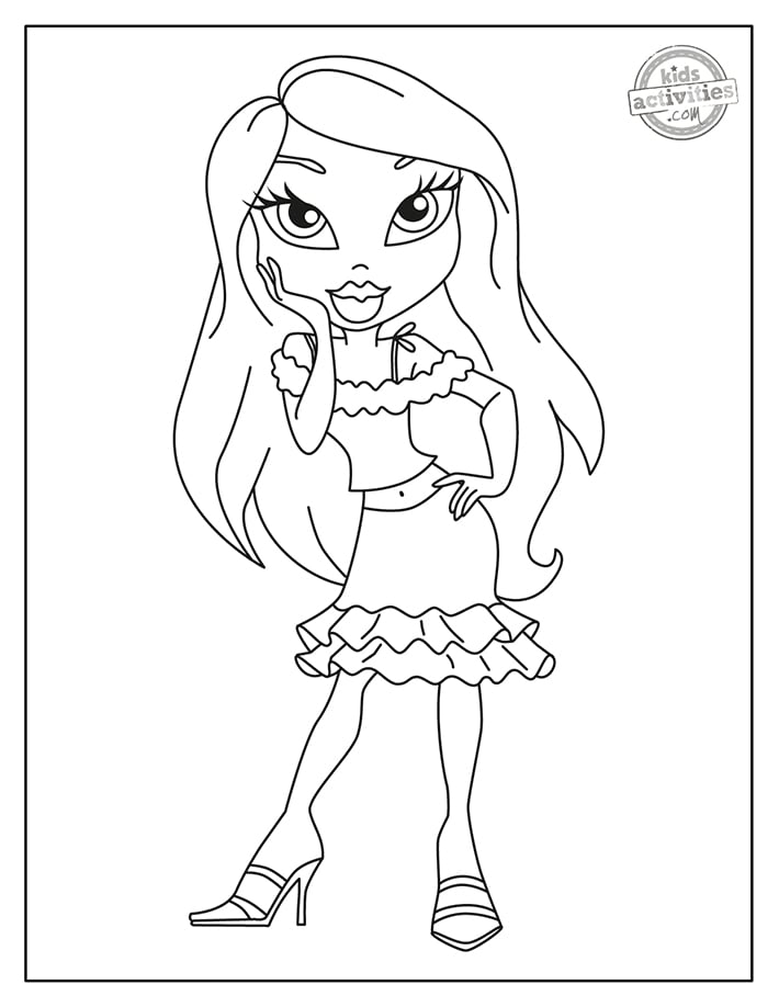 90+ Bratz Coloring Pages: Glamorous Coloring Fun 47