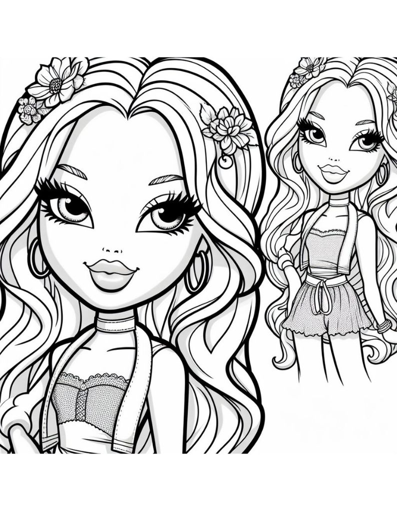 90+ Coloring Pages of Bratz: Glamorous Coloring Fun 22