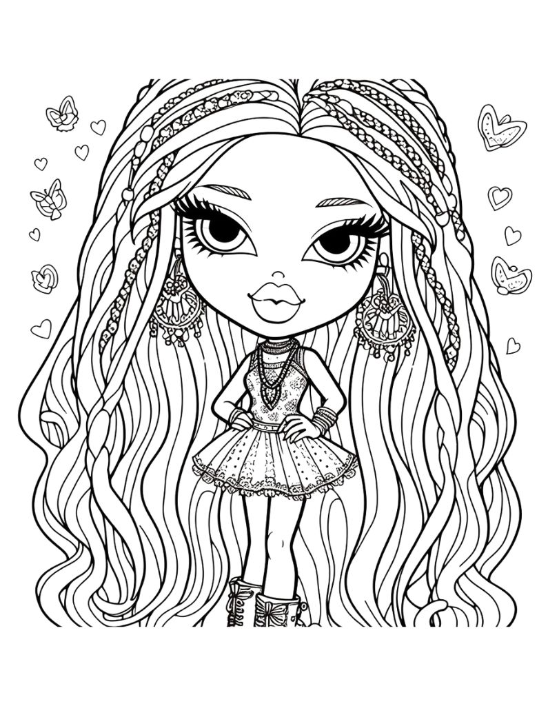 90+ Coloring Pages of Bratz: Glamorous Coloring Fun 24