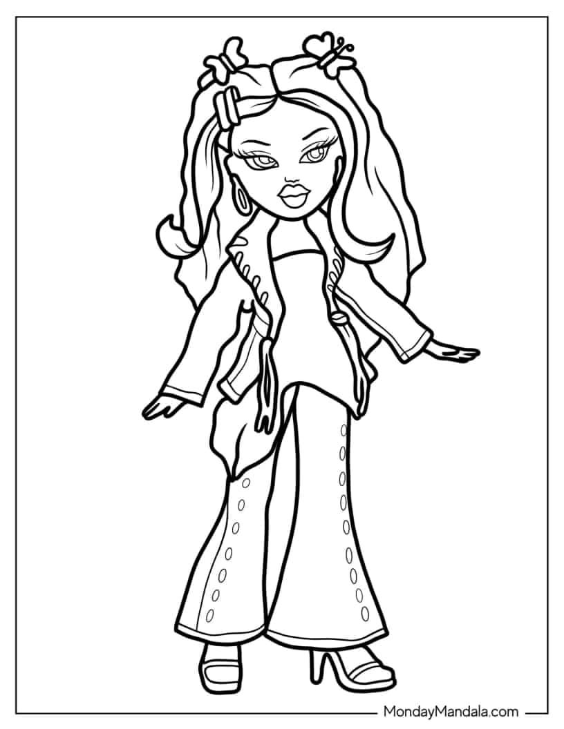 90+ Coloring Pages of Bratz: Glamorous Coloring Fun 35