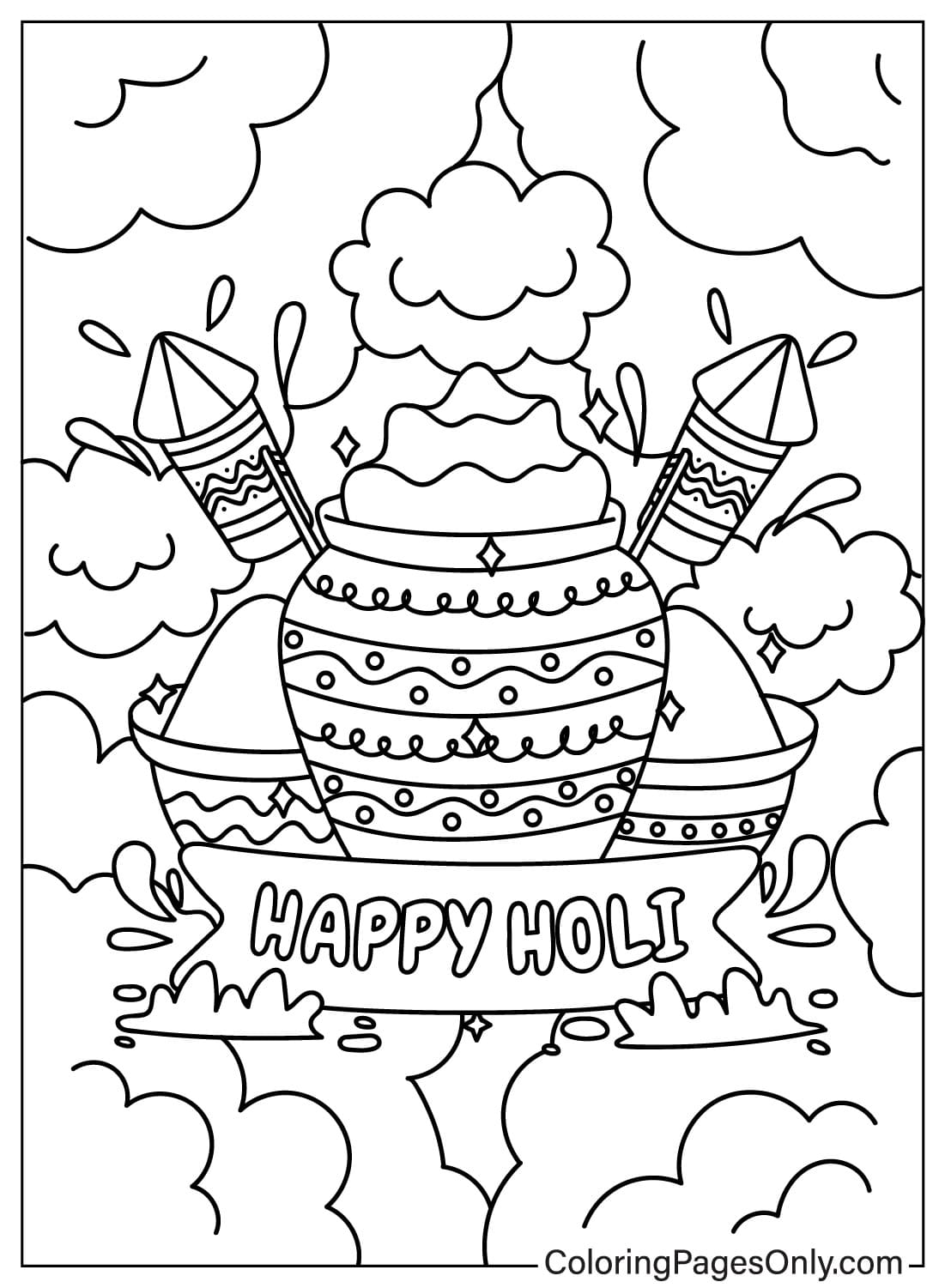 116 Holi Festival Coloring Pages Printable 13