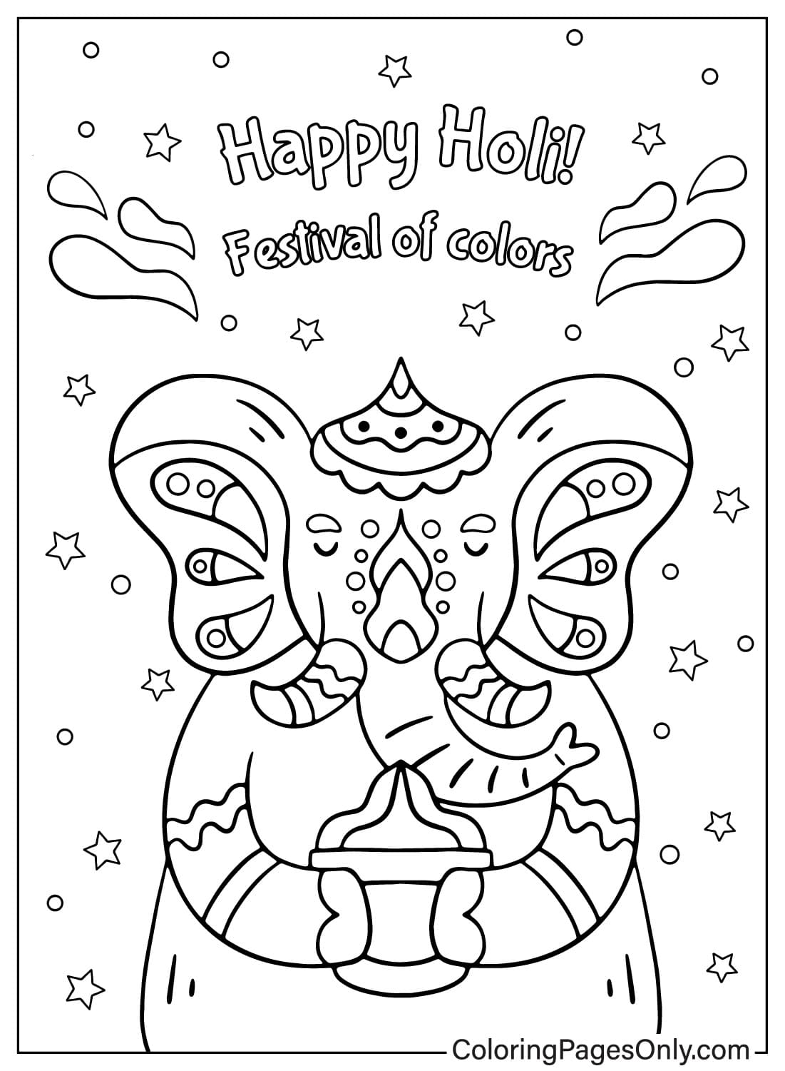 116 Holi Festival Coloring Pages Printable 9