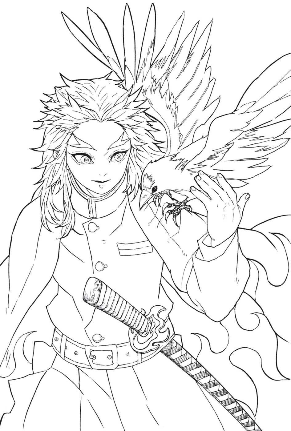 118+ Rengoku Demon Slayer Coloring Pages Printable 104