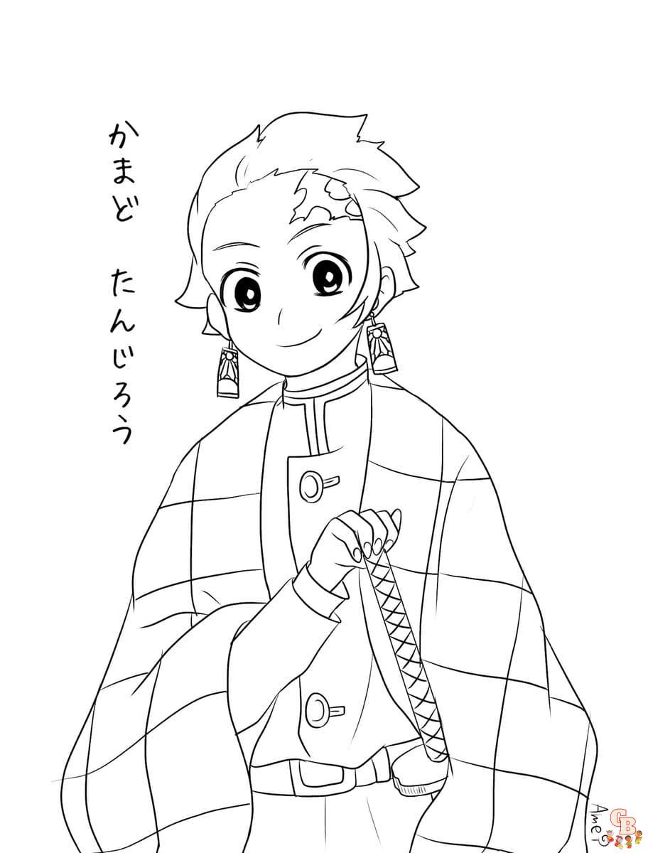 118+ Rengoku Demon Slayer Coloring Pages Printable 16