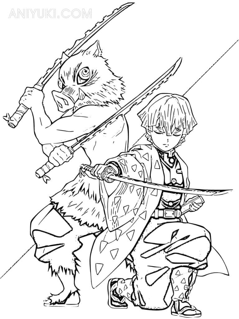 118+ Rengoku Demon Slayer Coloring Pages Printable 52