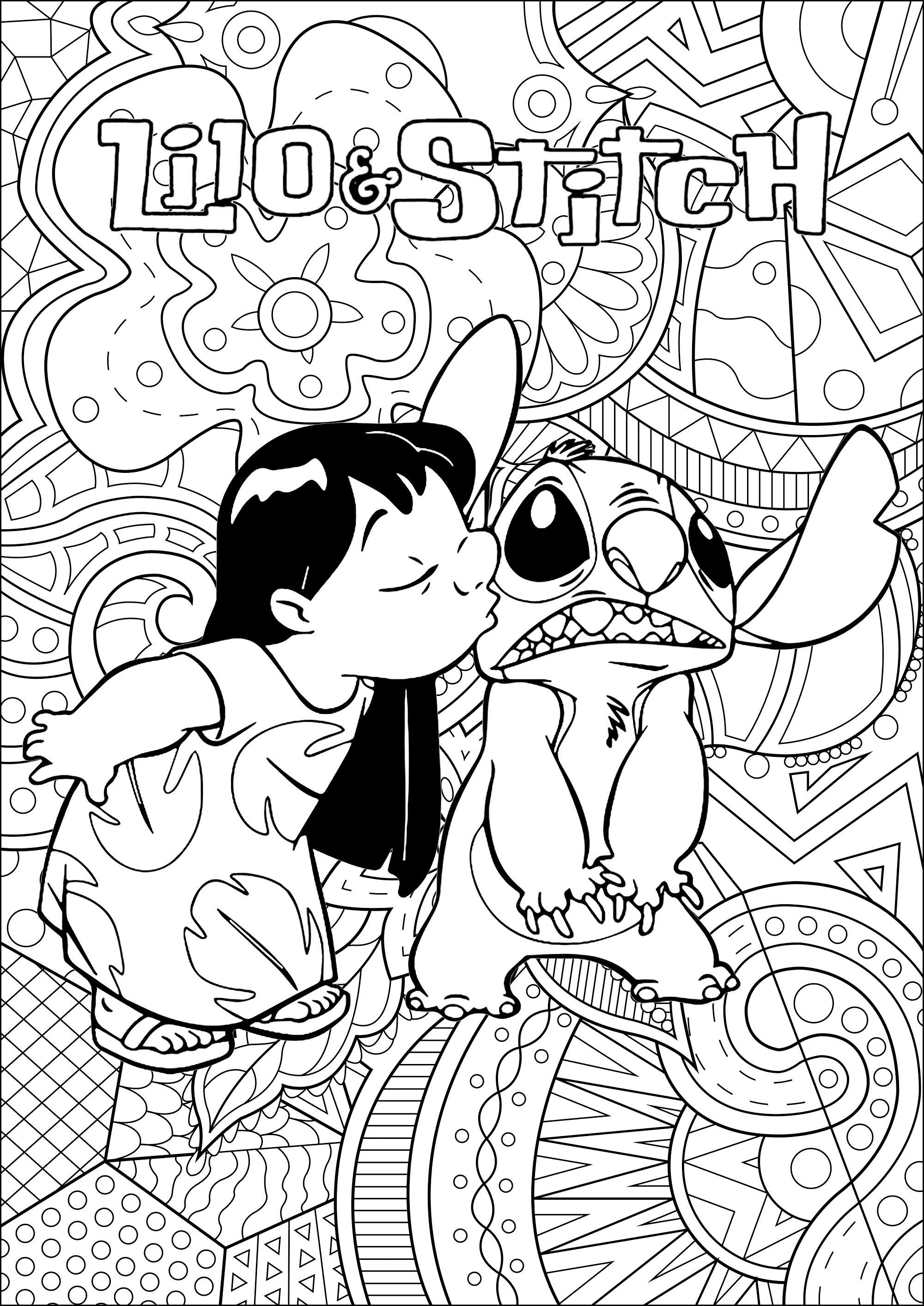 125+ Coloring Page Lilo and Stitch Printable 12