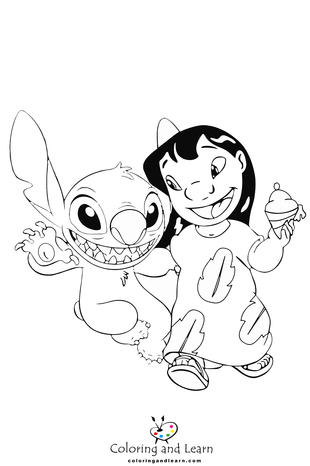 125+ Coloring Page Lilo and Stitch Printable 2