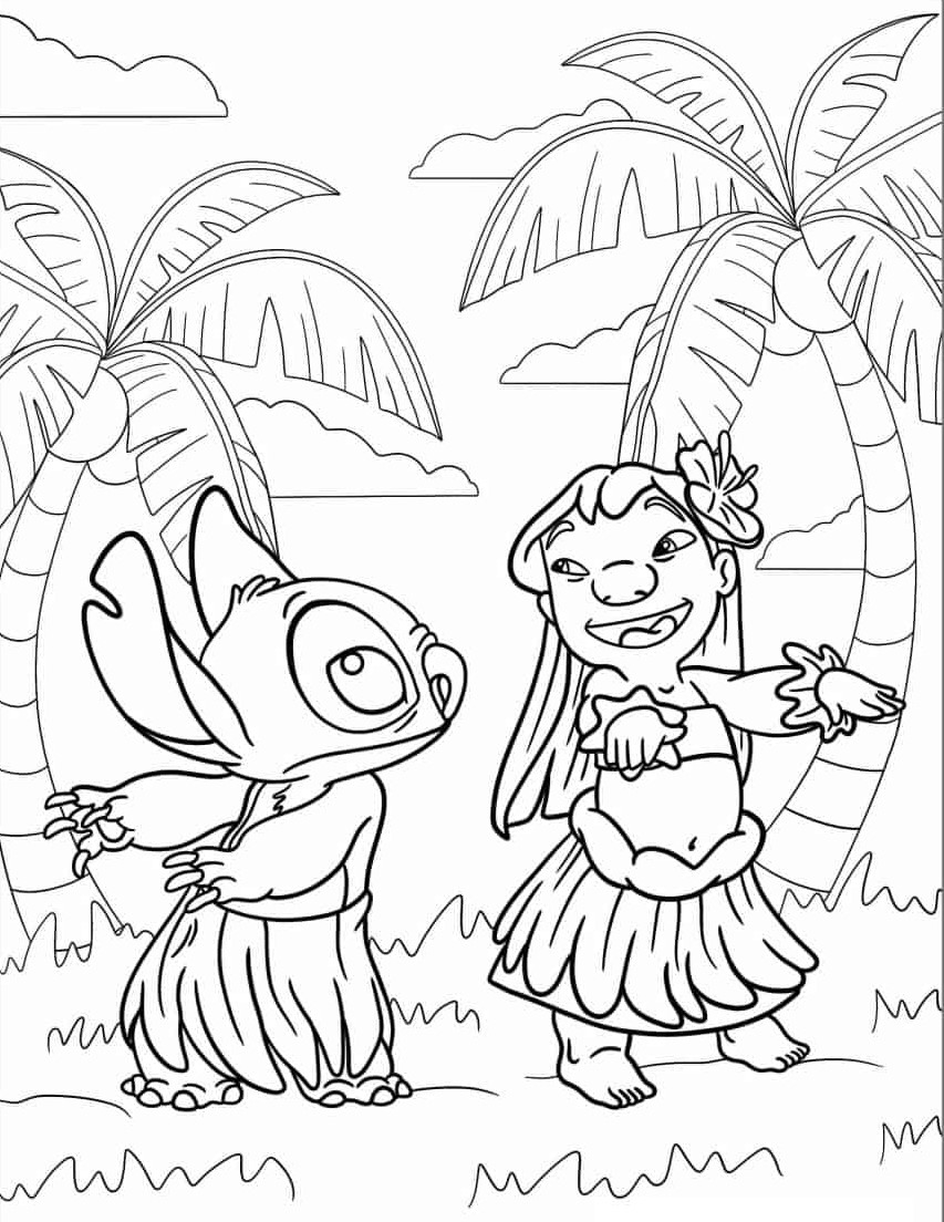 125+ Coloring Page Lilo and Stitch Printable 26