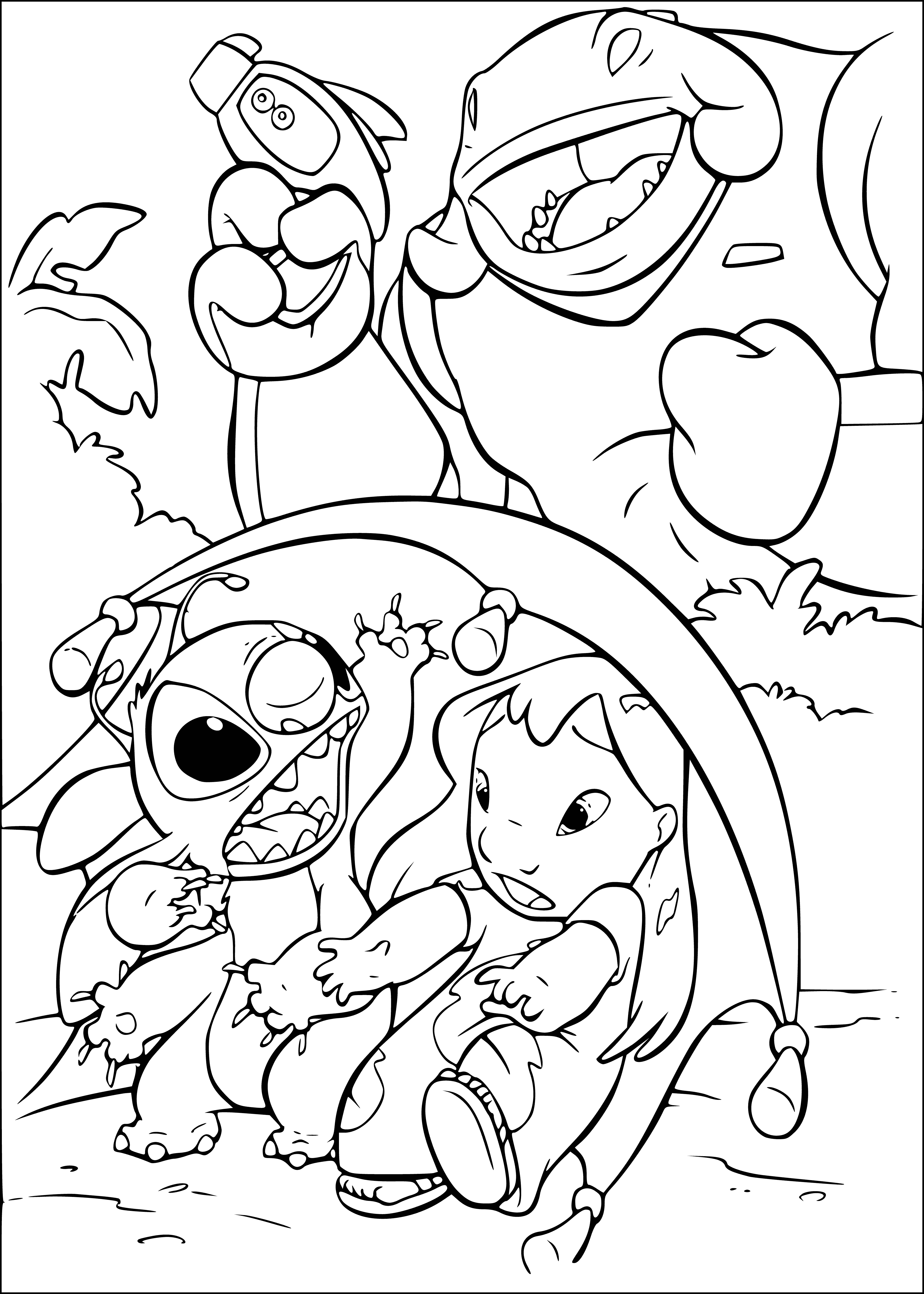 125+ Coloring Page Lilo and Stitch Printable 80