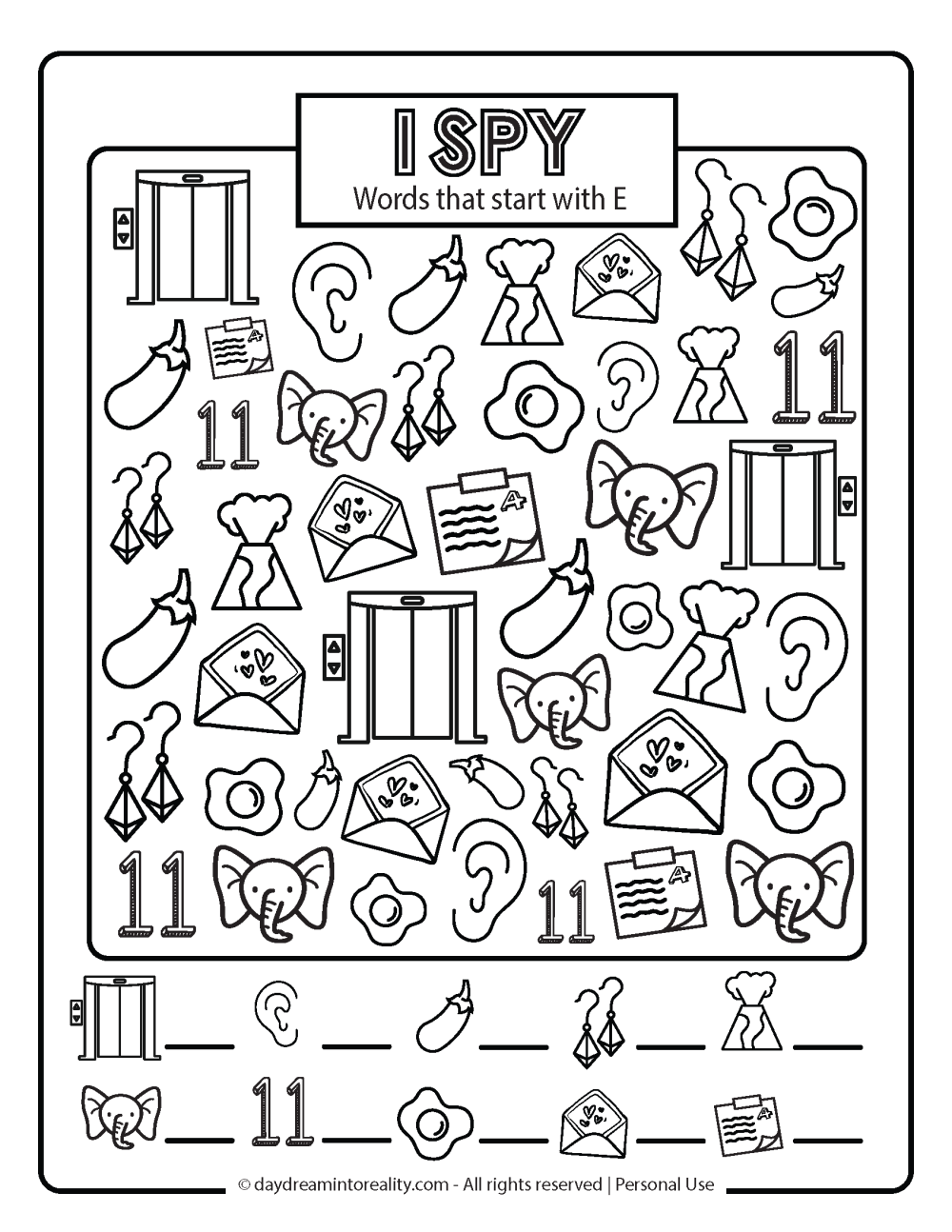 128+ Letter E Coloring Pages Preschool Printable 104