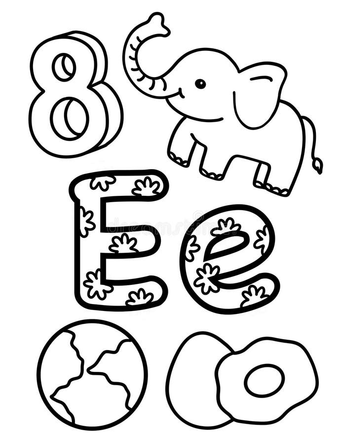 128+ Letter E Coloring Pages Preschool Printable 120