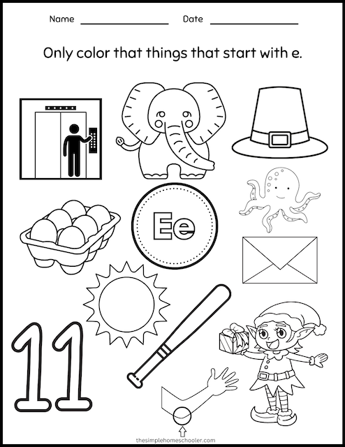 128+ Letter E Coloring Pages Preschool Printable 16