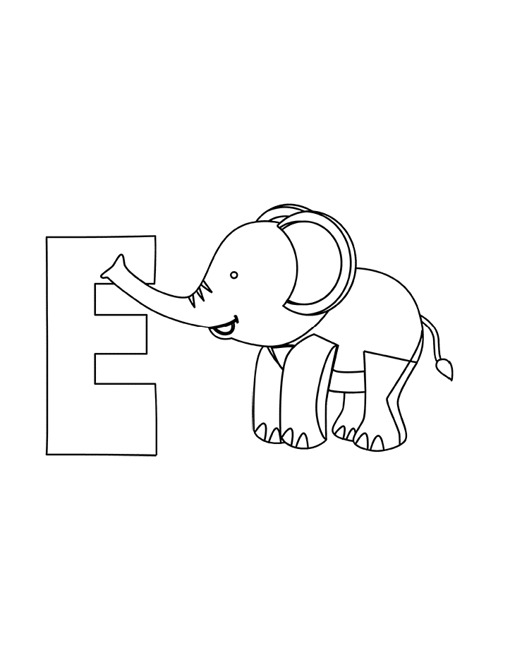 128+ Letter E Coloring Pages Preschool Printable 22