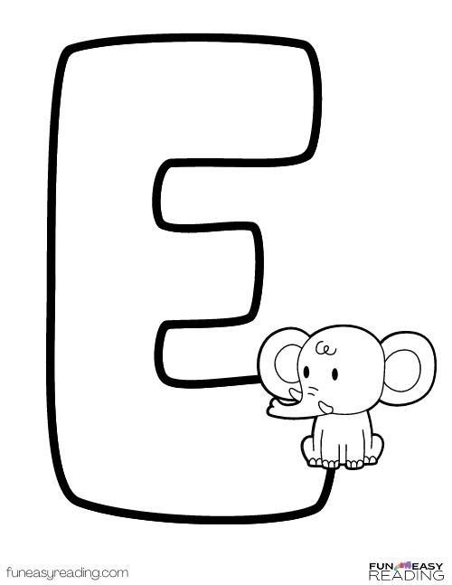 128+ Letter E Coloring Pages Preschool Printable 3