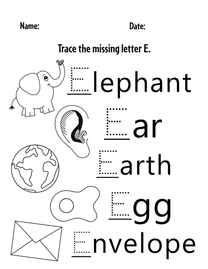 128+ Letter E Coloring Pages Preschool Printable 52