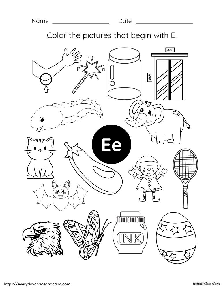 128+ Letter E Coloring Pages Preschool Printable 58