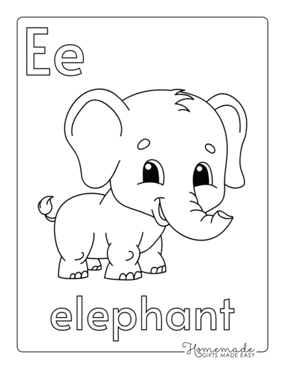 128+ Letter E Coloring Pages Preschool Printable 6