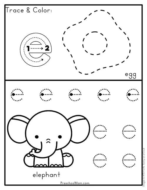 128+ Letter E Coloring Pages Preschool Printable 61