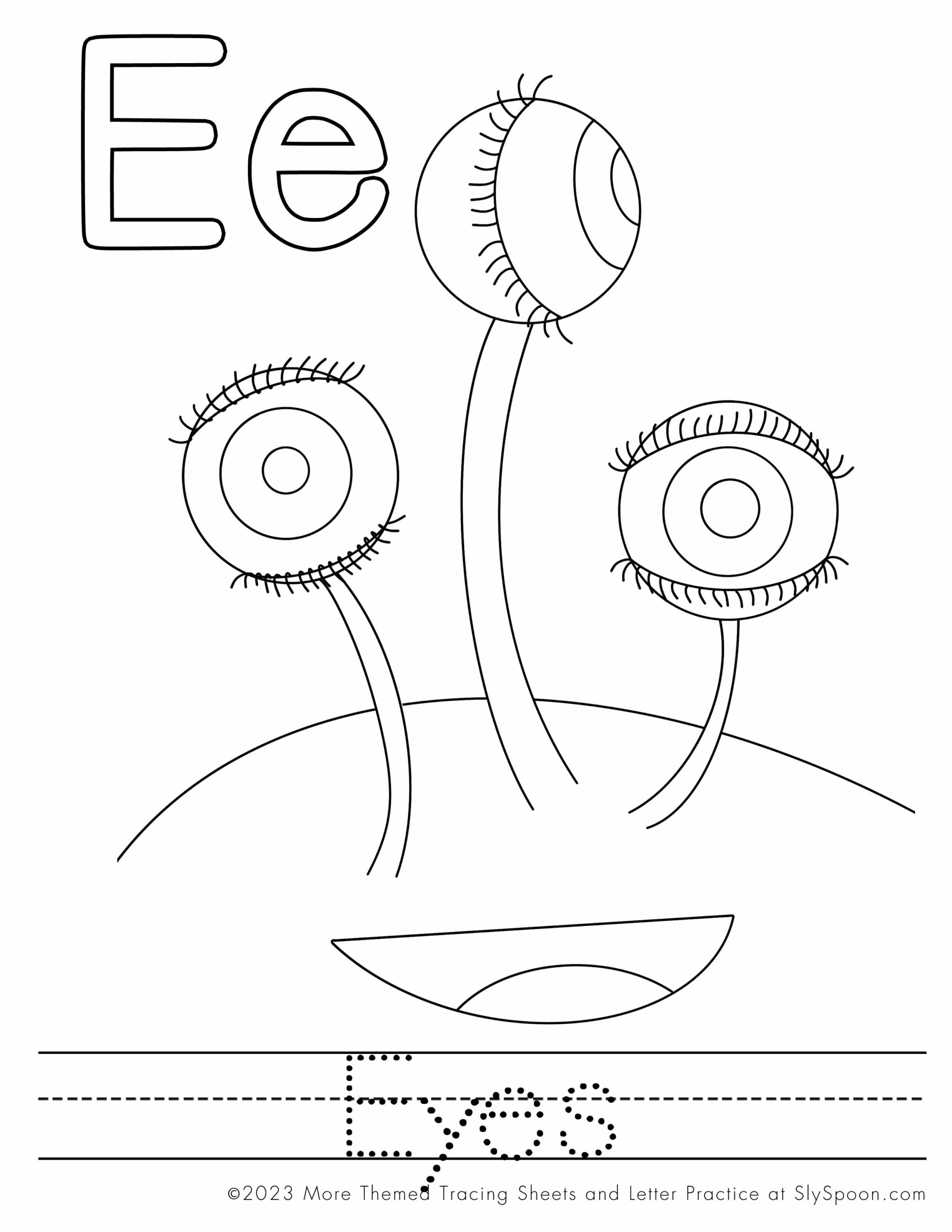 128+ Letter E Coloring Pages Preschool Printable 81