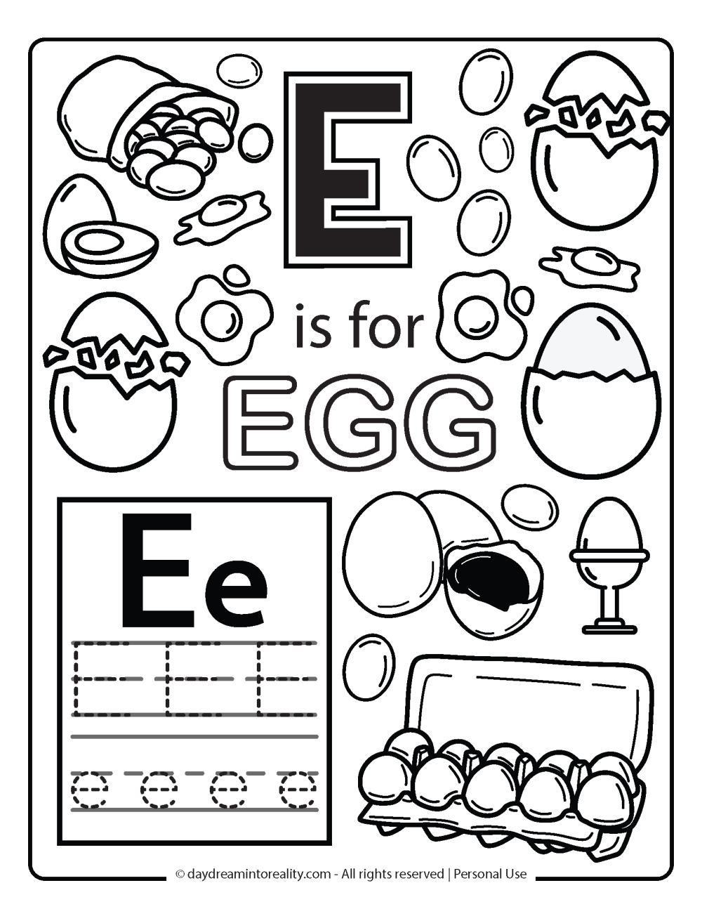 128+ Letter E Coloring Pages Preschool Printable 95