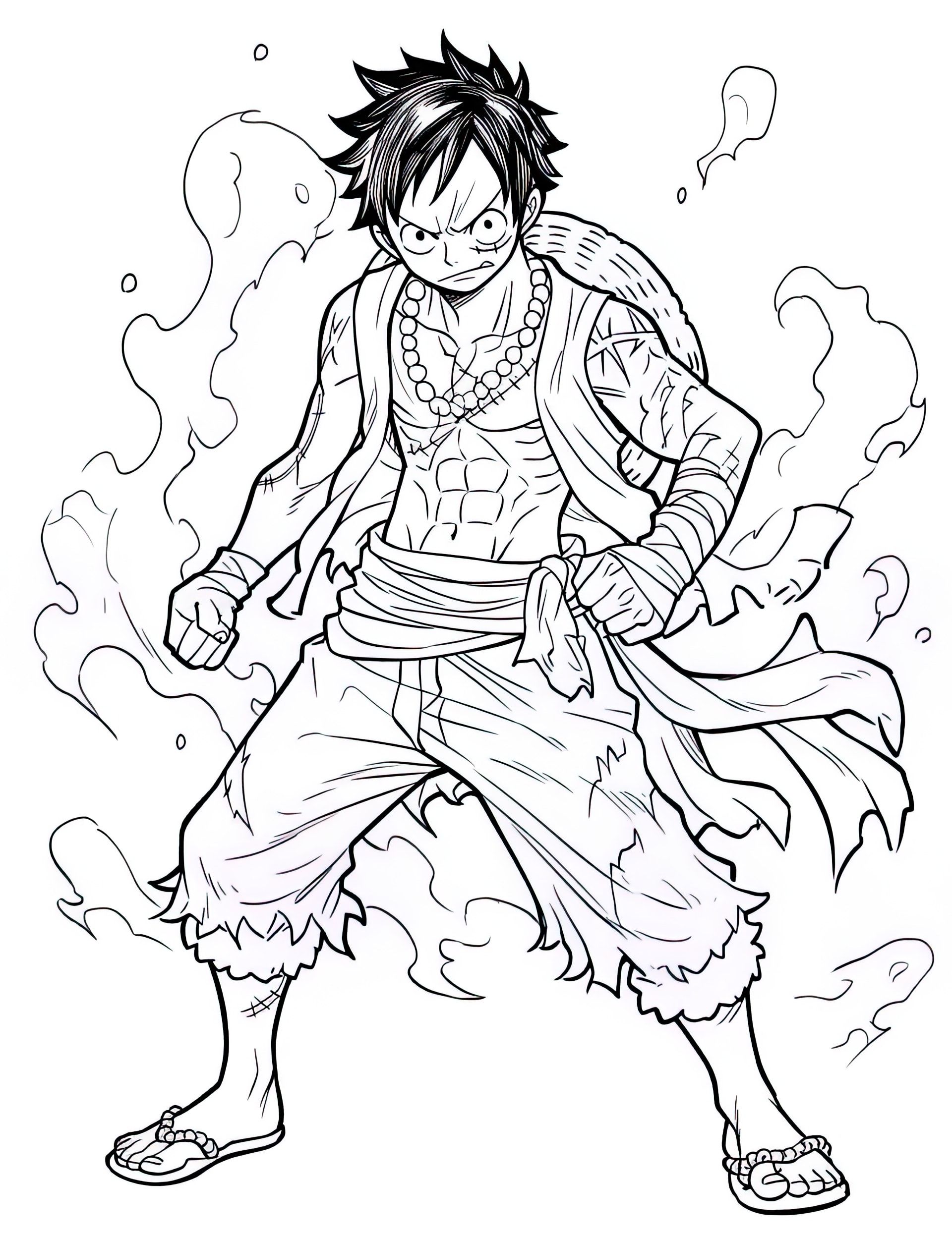 135+ Gear 5 Manga Coloring Pages Printable 109