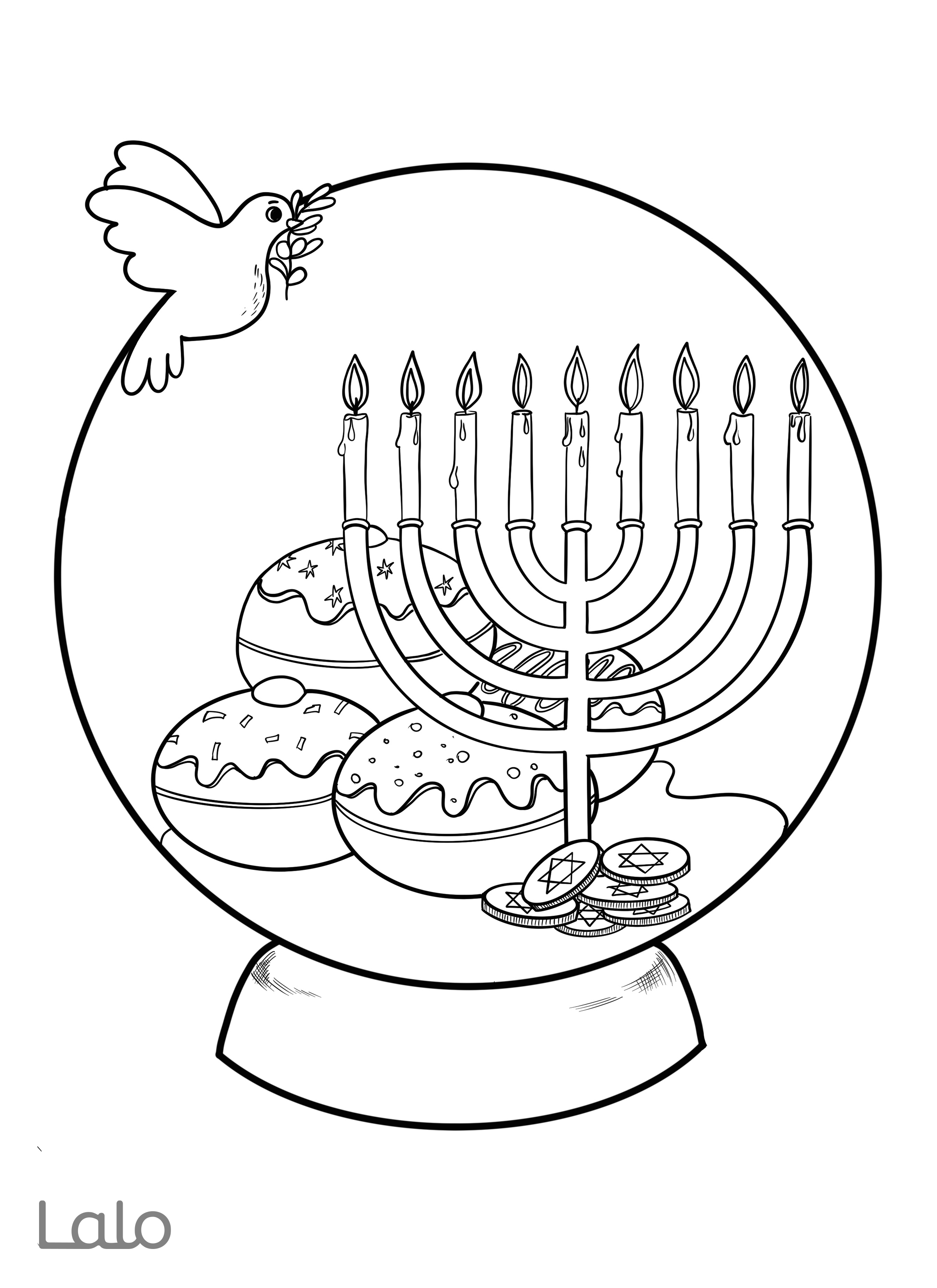 138 Hanukkah Coloring Pages: Festival of Lights in Color 7