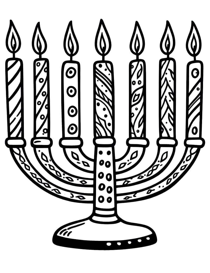 138 Hanukkah Coloring Pages: Festival of Lights in Color 99