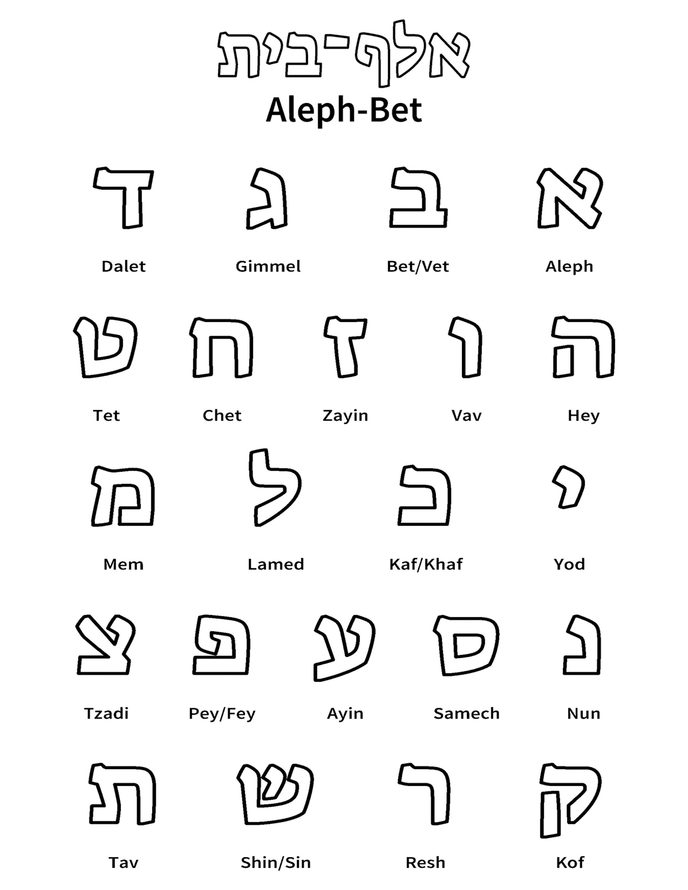 140+ Aleph Bais Coloring Pages Printable 70