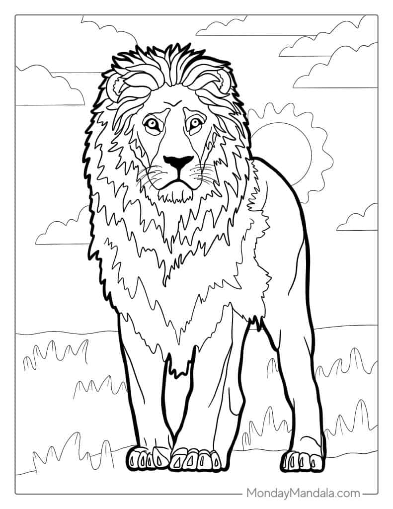 150 Lion Coloring Pages: Roaring Fun for Kids 107