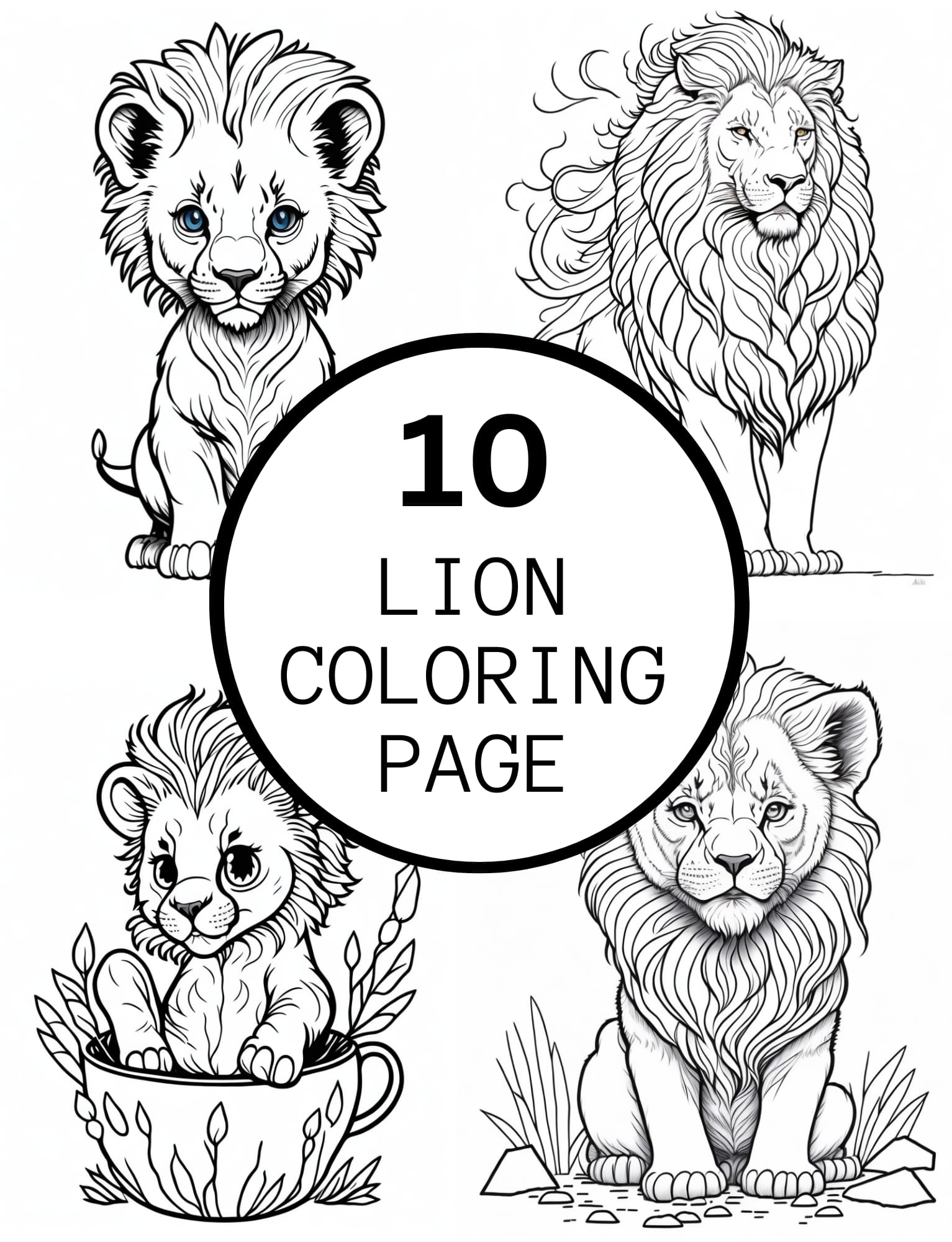 150 Lion Coloring Pages: Roaring Fun for Kids 145