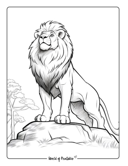 150 Lion Coloring Pages: Roaring Fun for Kids 56