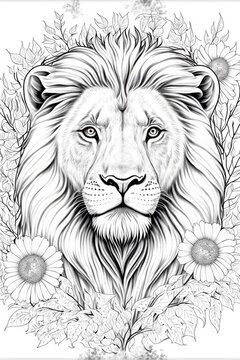 150 Lion Coloring Pages: Roaring Fun for Kids 6