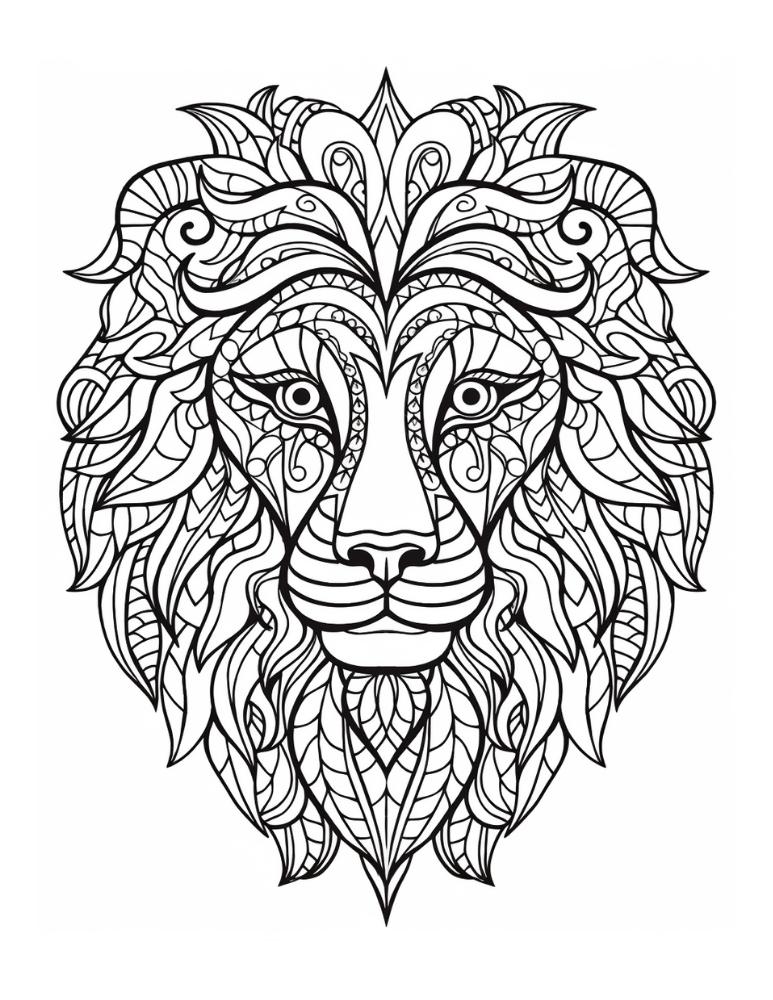 150 Lion Coloring Pages: Roaring Fun for Kids 92