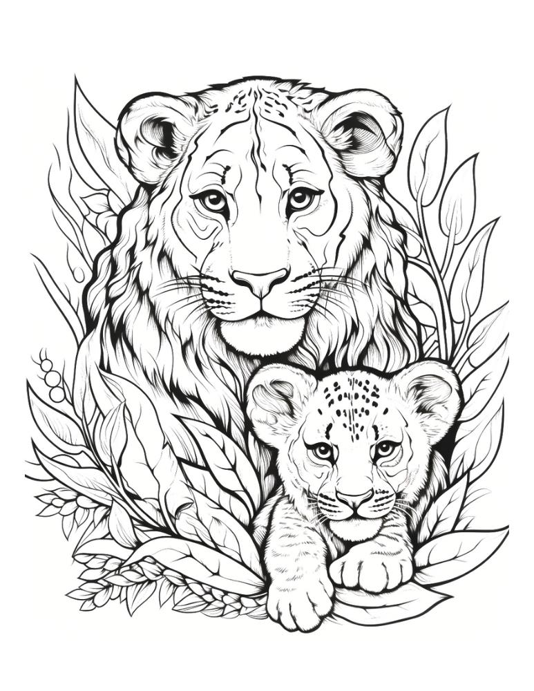 150 Lion Coloring Pages: Roaring Fun for Kids 93