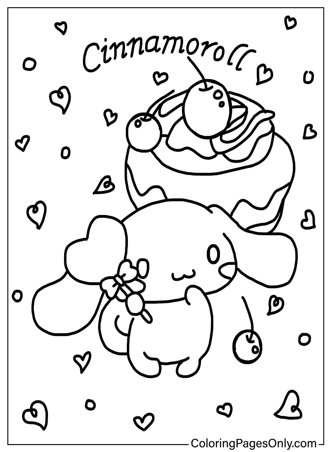 172+ Cinnamon Roll Hello Kitty Coloring Pages Printable 11