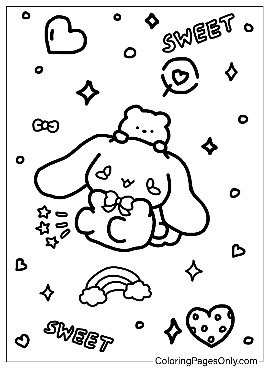 172+ Cinnamon Roll Hello Kitty Coloring Pages Printable 116